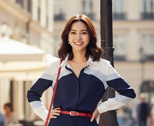 The Geo Chic Colour-Block Blouse