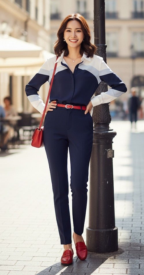 The Geo Chic Colour-Block Blouse